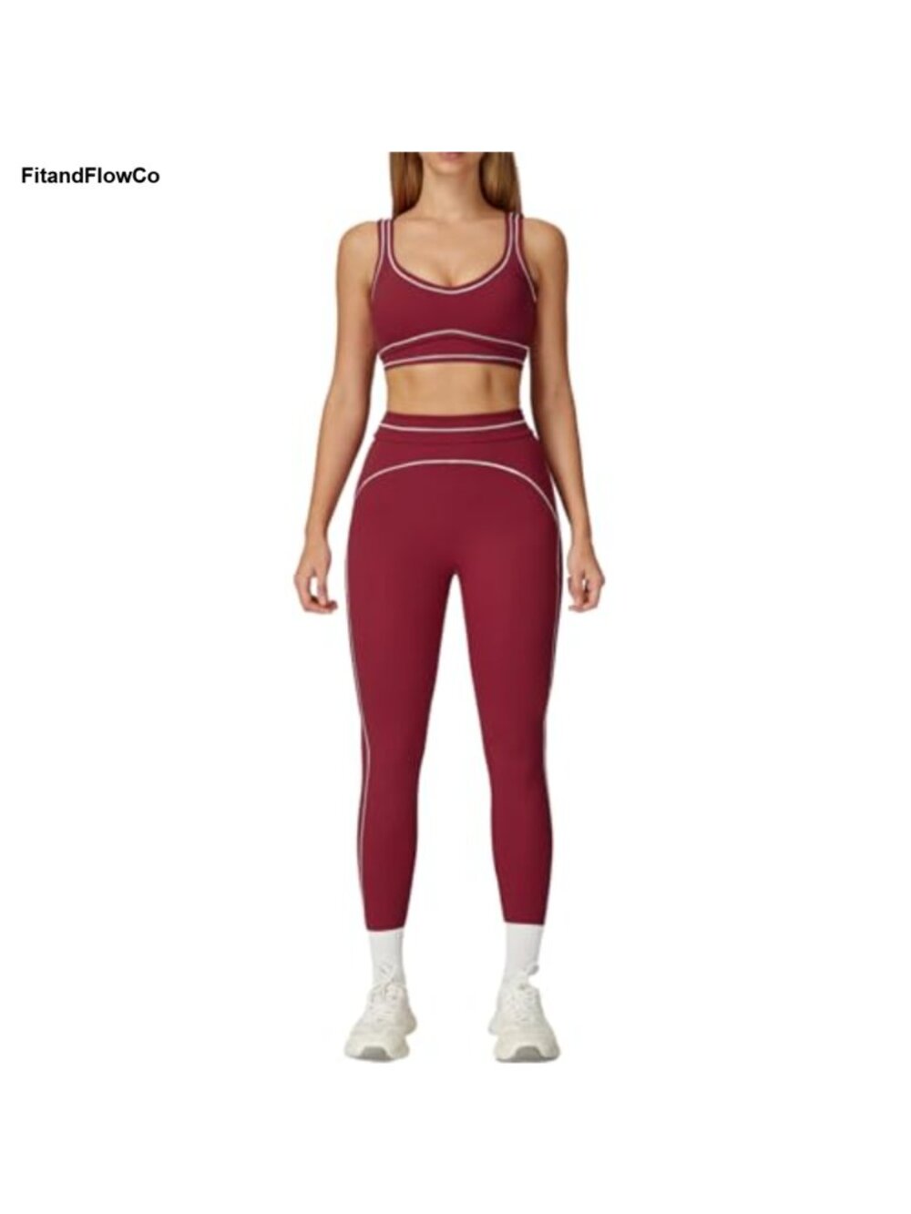 2 Piece Workout Set Sports Bra High Waist Leggings 78% Nylon 22% Spandex Gym